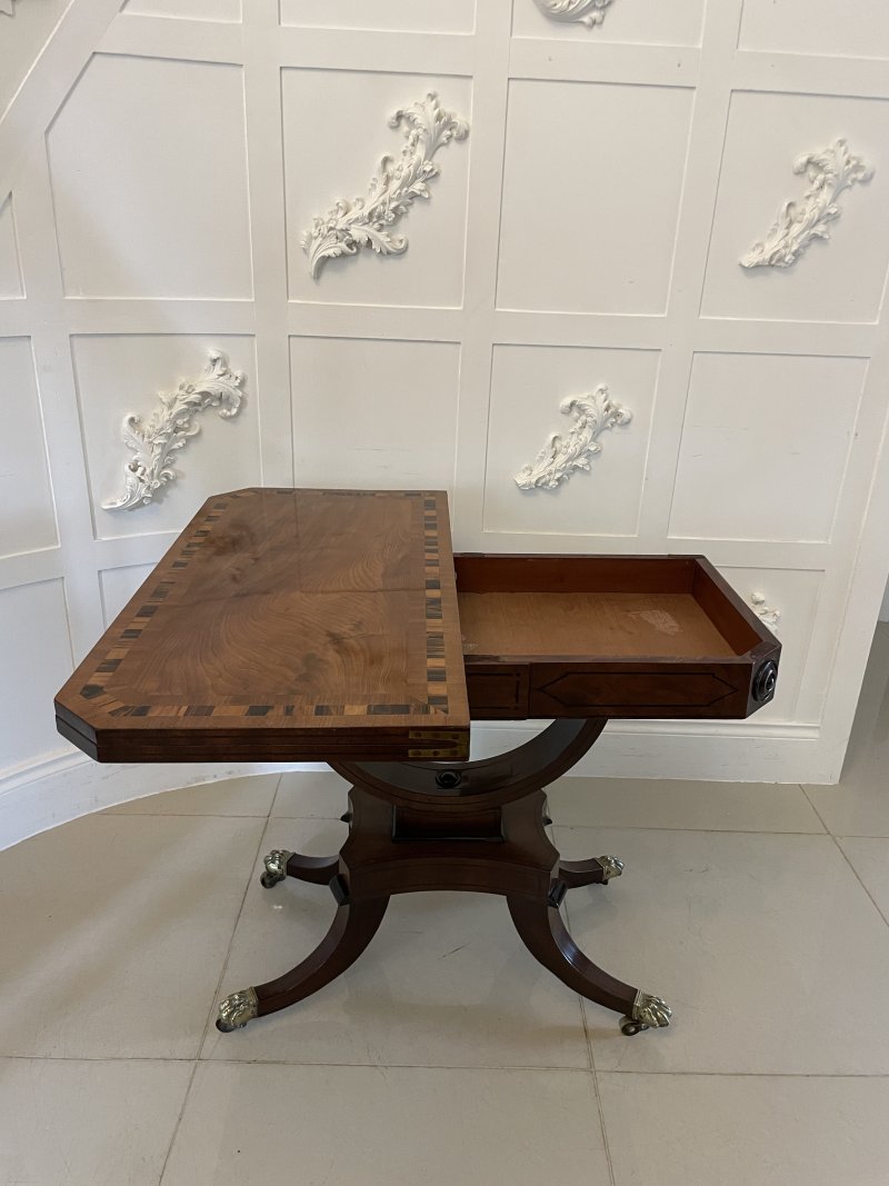 Outstanding Quality Antique Regency Mahogany Card/Console Table - Image 5